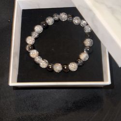 Black Crystal Beaded Bracelet