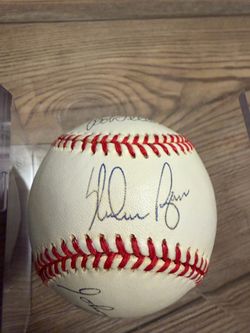 No Hitter Signed Baseball Don Larsen, Nolan Ryan, Bob Feller ++ Legends COA