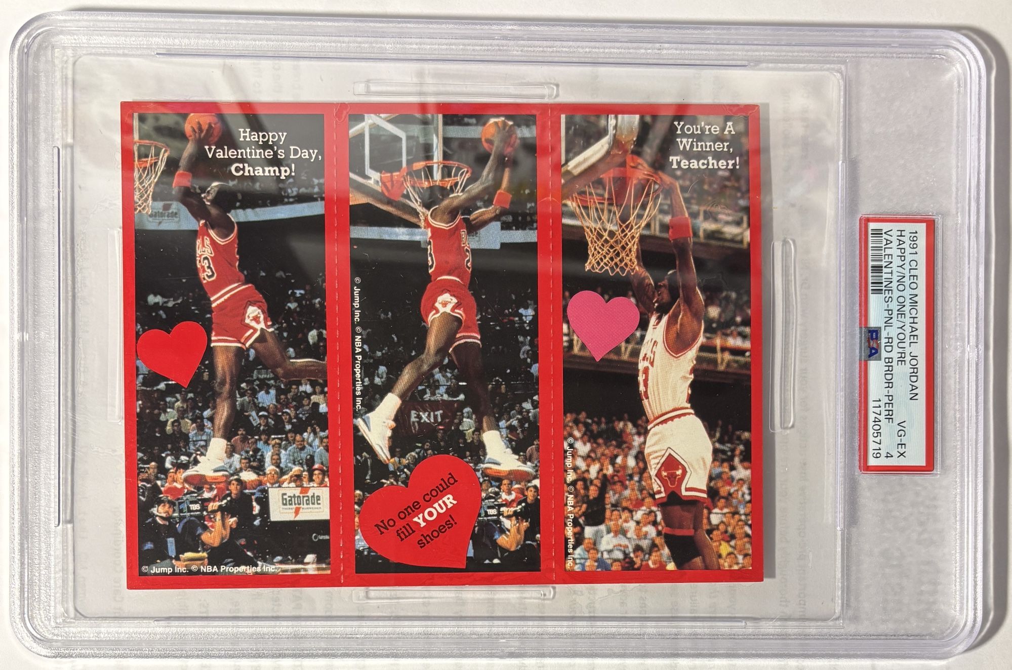 1991 Cleo Valentines Red Michael Jordan Unripped PSA 4 Pop 1 Only 1 ^^^