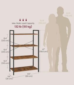4-Tier Tall Bookshelf