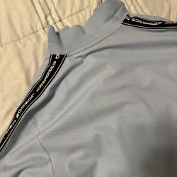 Burberry London England Shoulder Logo Polo Pale Blue Shirt