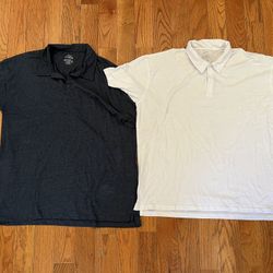 True Classic Polo Shirt Short-Sleeve White Navy Blue Men XXL 2XL Set Pair Lot