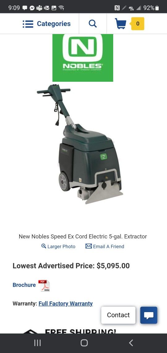 Nobles Speed Ex Cord Electric 5-gal. Extractor Cleaner
