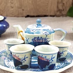 Charming Vintage/Antique Collector’s Mini Tea Set w/Kintsugi Teapot