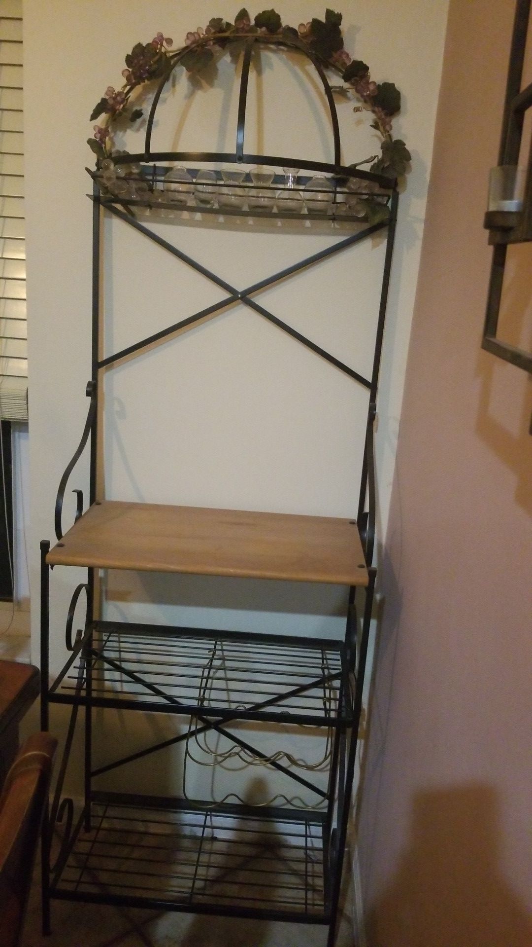 Kitchen Baker Rack with Wine Holder