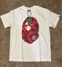 white and red BAPE tee