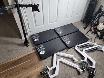 4 Acer 24" monitors + 4 Premium White Monitor Arms + Huanuo Stand