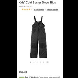 L.L. Bean Kids’ Cold Buster Snow Bib - Size 10