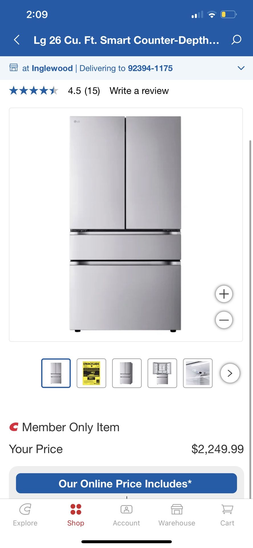 LG Counter-Depth MAX with Zero Clearance 3-Door French Door Refrigerator