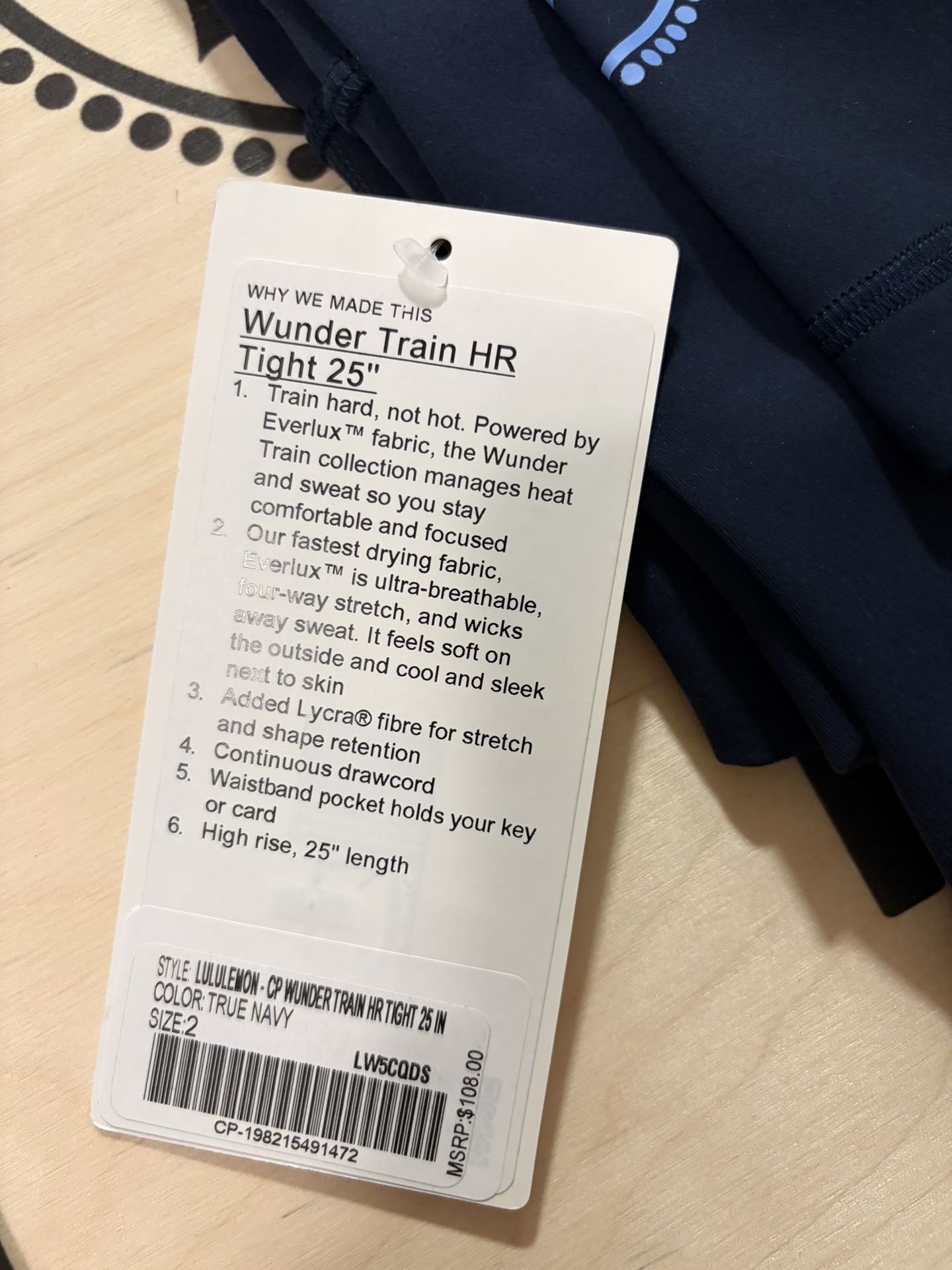 Original Lululemon Pilate Tights Size 2