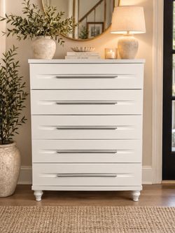 White 5-Drawer Chest Dresser