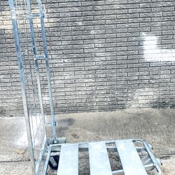 Rollin Rollin Rollin! Aluminum Rolling Transport Platform Cart With 4 Castors & Supplies Hanging Rack