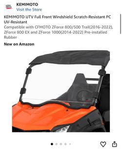 KEMIMOTO UTV Full Front Windshield Scratch-Resistant PC UV-Resistant Compatible with CFMOTO ZForce 800/500 Trail(2016-2022), ZForce 800 EX and ZForce 