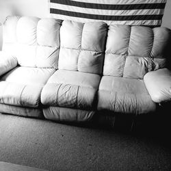 White Leather Large Sofa,Dual Power Recliners.