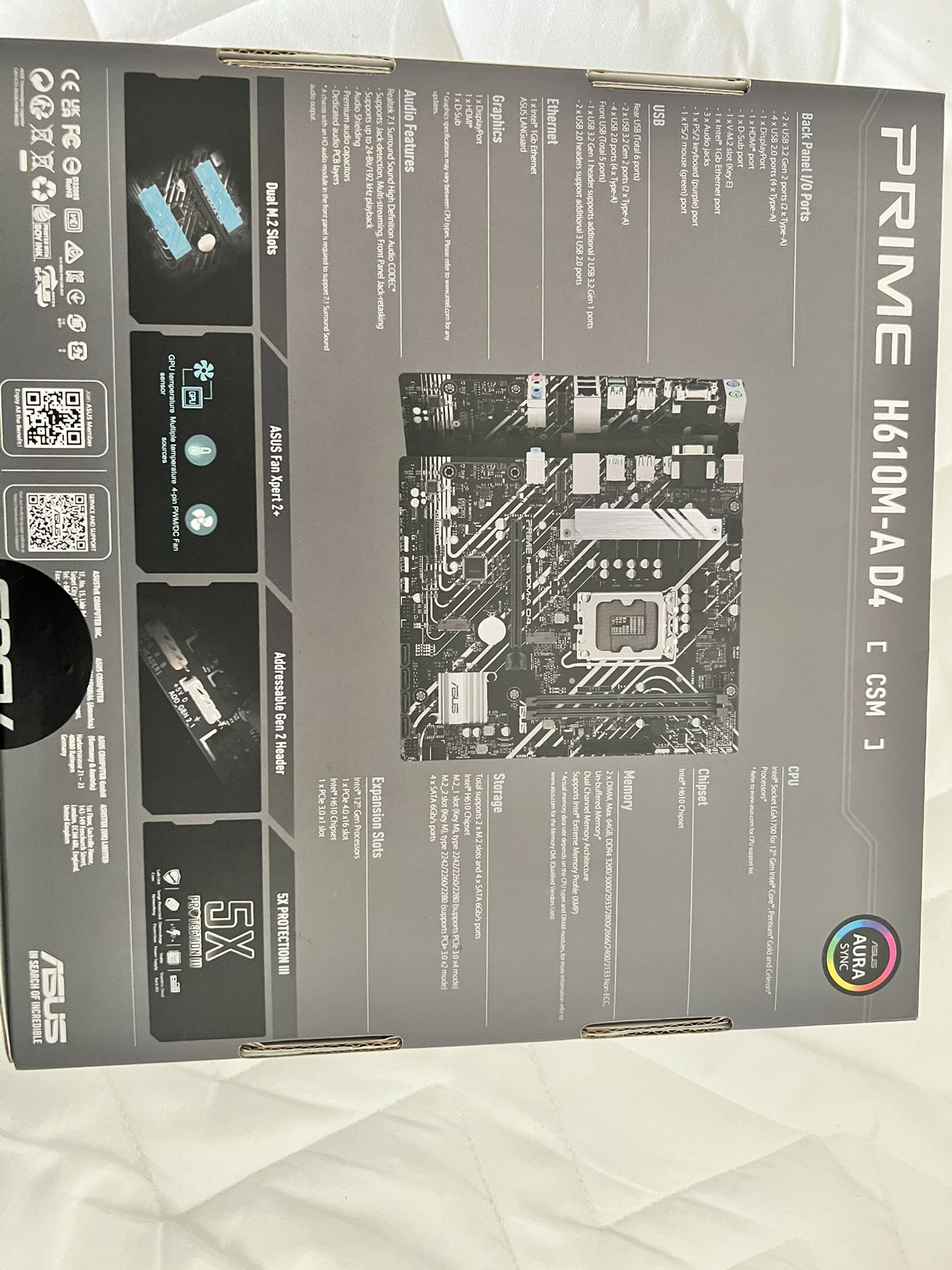 Asus Prime H610M-A D4 CSM LGA 1700 (New And Seal Packed)