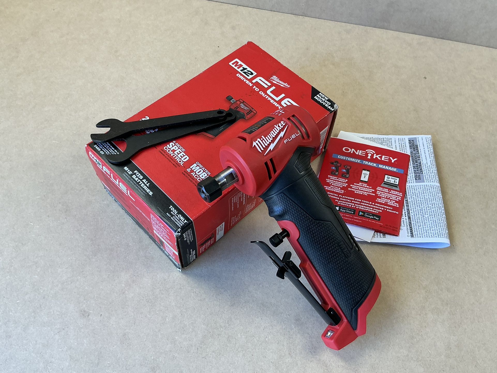 Milwaukee 2485-20 M12 FUEL 12V Lithium-Ion Brushless Cordless 1/4” Right Angle Die Grinder Tool-Only