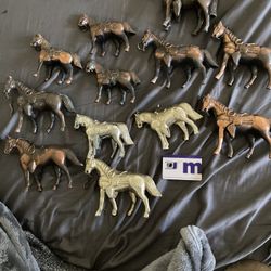 Vintage Copper And Silver Horse Figurines