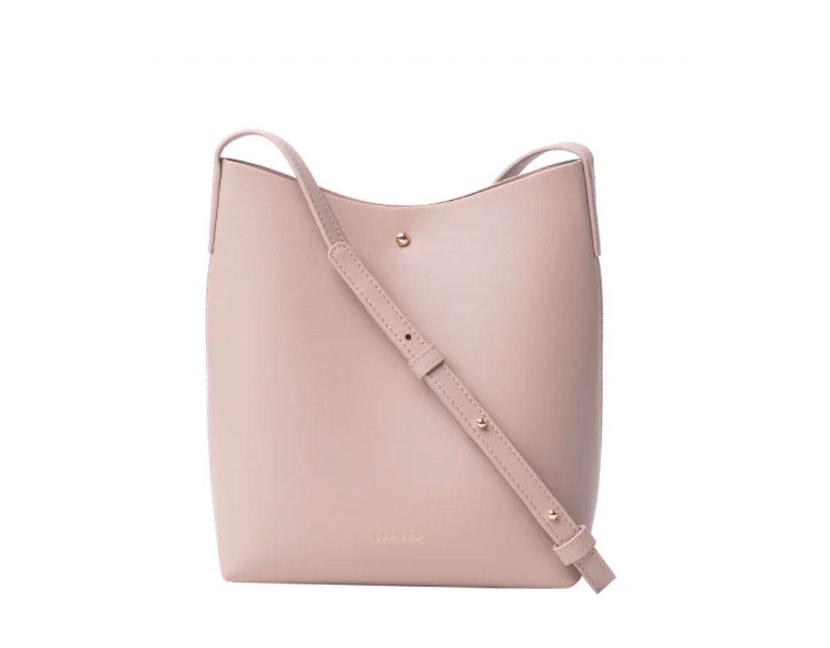 Samara Shoulder Bag Medium Crossbody Peony Pink Vegan Leather