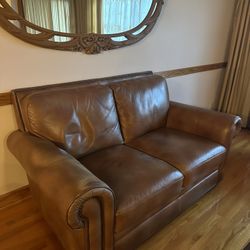 Brown leather Couch