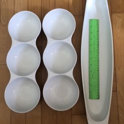 White Serving Dishes - Set Of Three