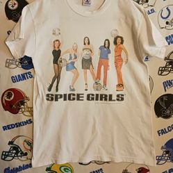 Vintage Vntg 1997 Spice Girls UK British Pop Music Singing Girl Group Tee Shirt