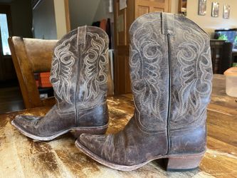 Women's Genuine Leather Cowboy Boots Size 5M – Brown – Made in Mexico