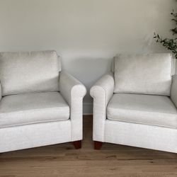 Pottery Barn Cameron Roll Arm Chairs