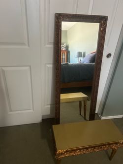Antique mirror and chair