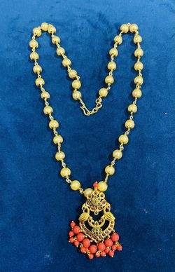 Beautiful Brand New Necklace With South Sea Pearls With 14 Carrot Gold Plated