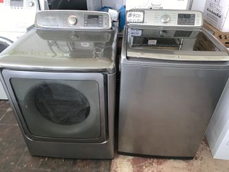 New Samsung top load washer and gas dryer set with 6 months warranty
