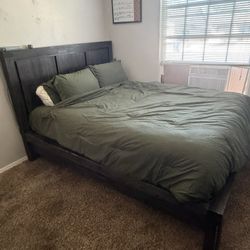 Queen Bed Frame & Night Stand