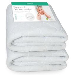 Newton Baby Waterproof Crib Mattress Pad, Breathable - 2 Pack Crib Mattress Protector, Waterproof, Breathable, Quilted Comfort Layer, Universal Fitted