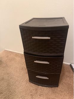 Sterilite 3-Drawer Weave Storage Tower – Espresso Brown