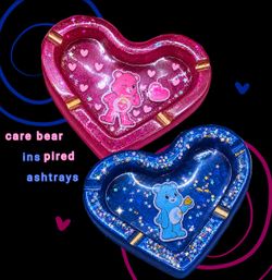 Handmade matching care bear ash trays