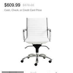 Euro Style Dirk Low Back Office Chair White