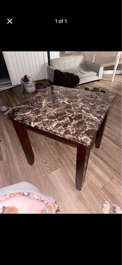 Faux Marble Square End Table