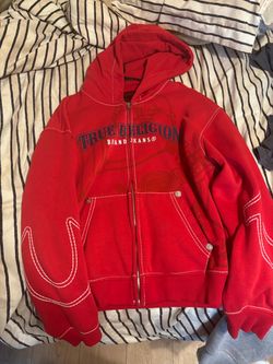 True Religion Red Zip-Up Hoodie