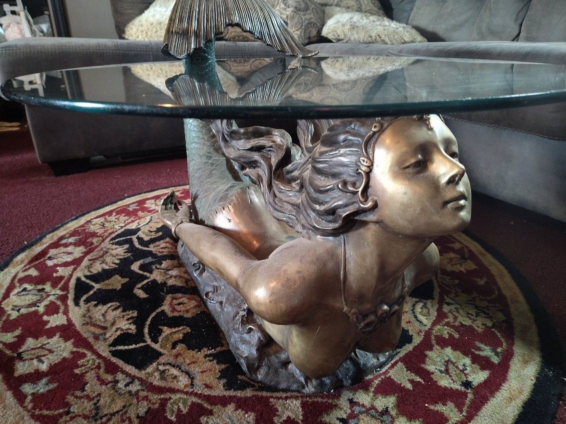 Solid Brass Mermaid Coffee Table