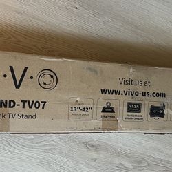 VIVO TV Floor Stand for 13 to 42 inch Flat Panel LED LCD Plasma Screens, Portable Display Height Adjustable Mount STAND-TV07  