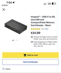 Insignia Memory Card Reader for SD, microSD and CompactFlash