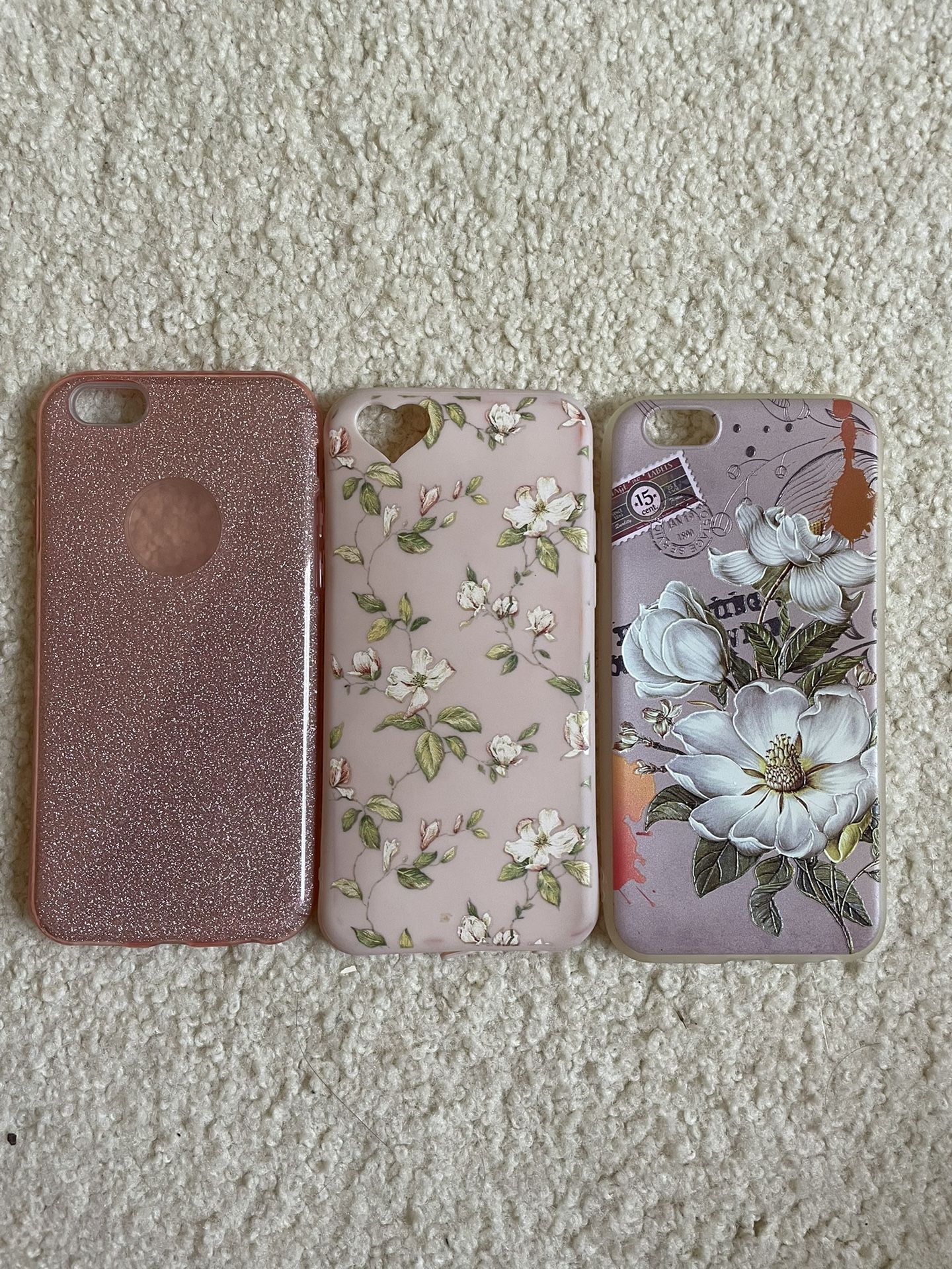 iPhone 6s Phone Cases Set Of Three Floral And Sparkle