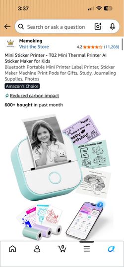 Memoking T02 Mini Thermal Sticker Printer