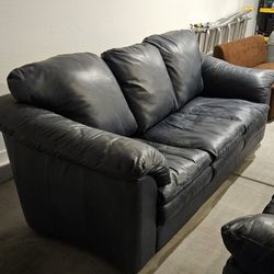 2 3 Seat Blue Leather Couches