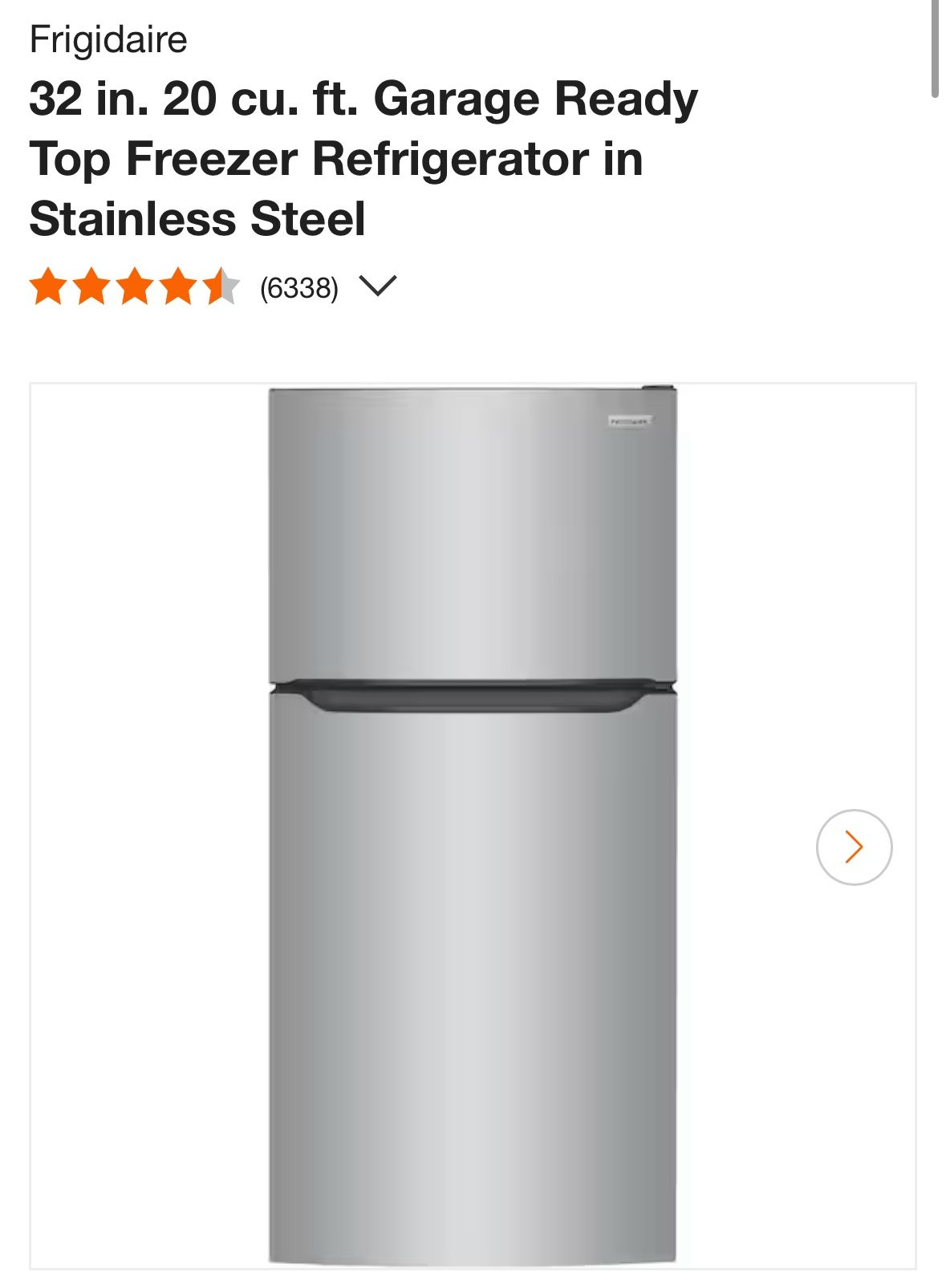Frigidaire 32in 20 cu Stainless Steel