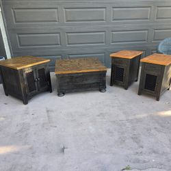 Ashley Furniture 4 piece living room furniture set (3) end Tables (1) coffee table read description for details 