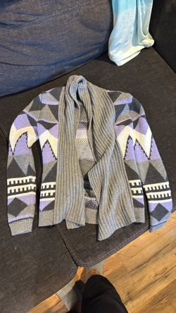 Geometric Print Knit Cardigan Sweater kids