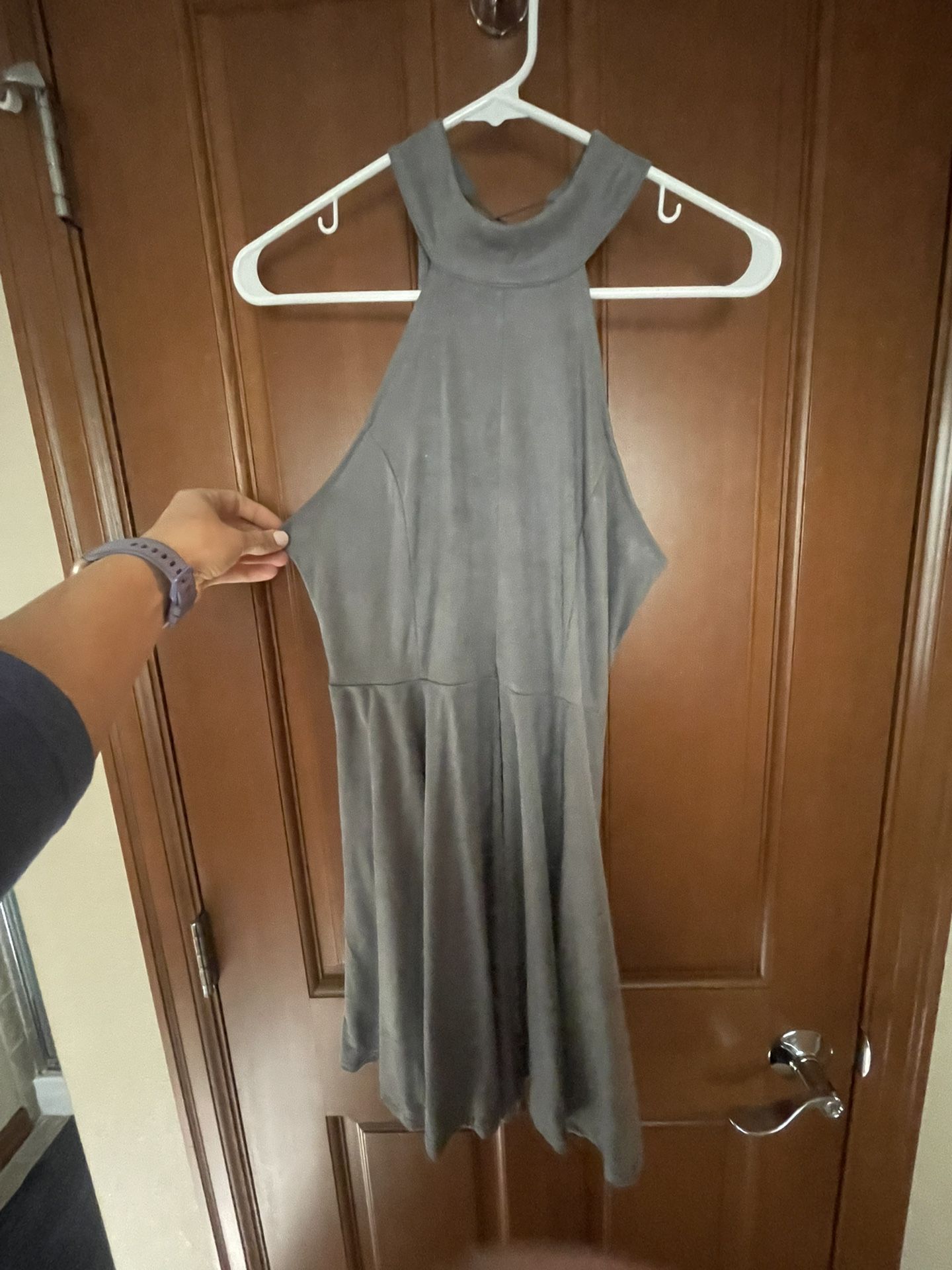 Grey Suede Dress