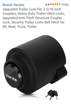 Harsire

Upgraded Trailer Lock Fits 2 5/16 Inch Couplers, Heavy Duty Trailer Hitch Locks, Upgraded Anti-Theft Structure Coupler Lock, Security Trailer