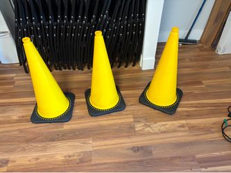Yellow traffic cones