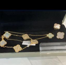 Clover necklace set 925, Au750 over
